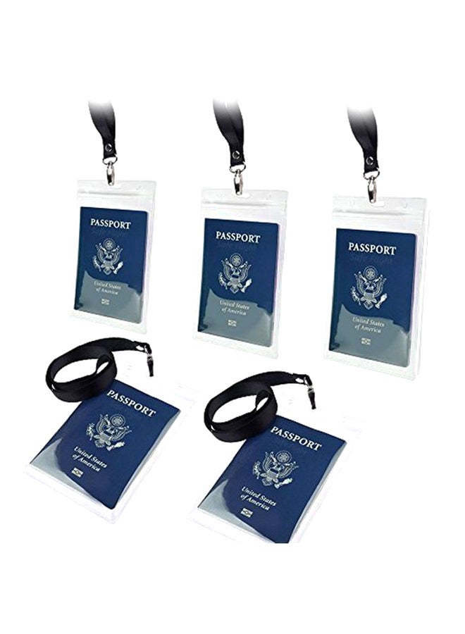 Golf 5-Piece Passport ID Badge Holder Clear/Black - Image 1