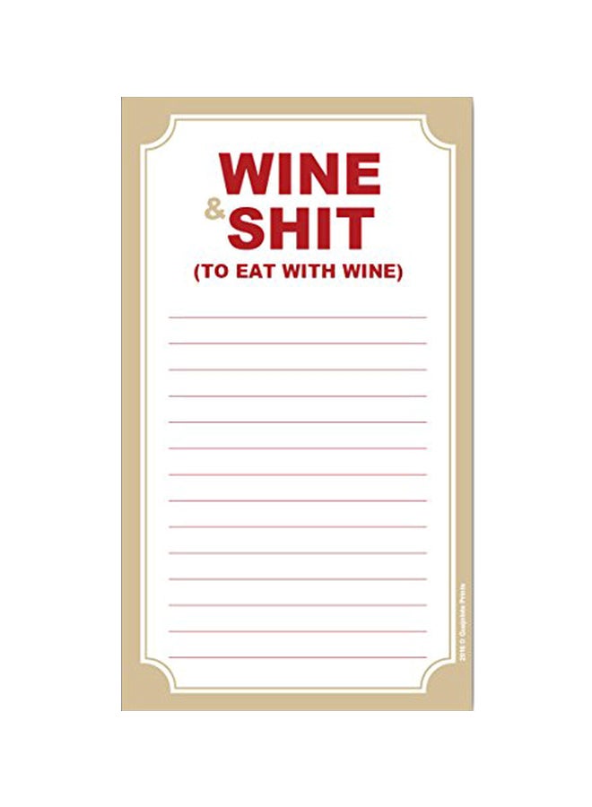 غواجولوتي برينتس دفتر مغناطيسي لمشتريات البقالة أبيض/أحمر/بيج