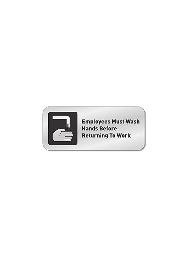 جي دي أس أركتيكتشورال ساينج سوليوشنز - لافتة تعريف بنمط مطبوع لعبارة "Employees Must Wash Hands" أسود/ فضي - Image 1