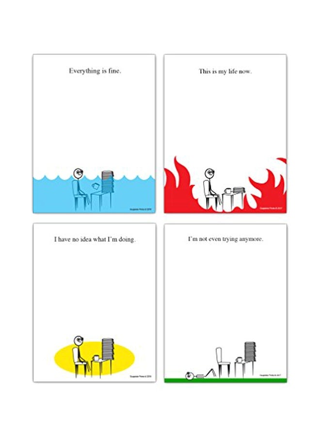 غواجولوتي برينتس مجموعة دفاتر ملاحظات مزينة بطبعات مكوّنة من 4 قطع أبيض/ أزرق/ أحمر