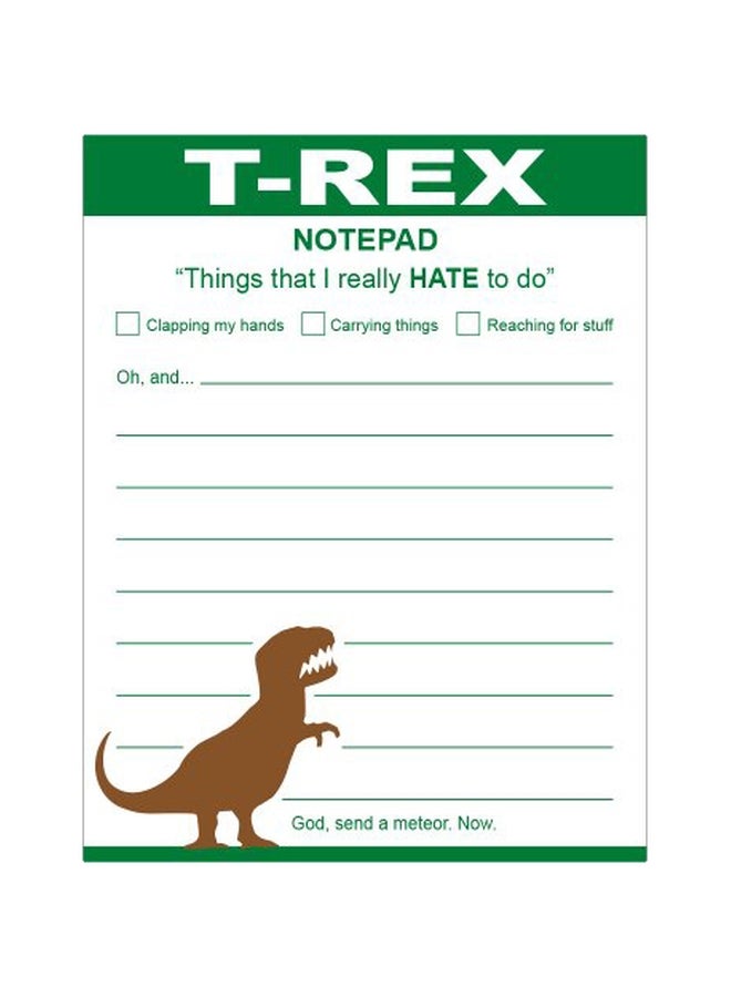 غواجولوتي برينتس مفكرة بتصميم تيرانوصور أبيض/أخضر