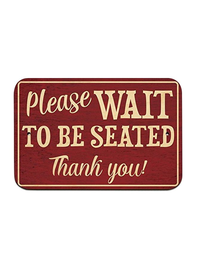 Wooden Rectangular Sign Red/Beige