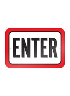 غرافكس آند مور لوحة إرشادية تحمل كلمة "Enter" أحمر / أسود / أبيض 