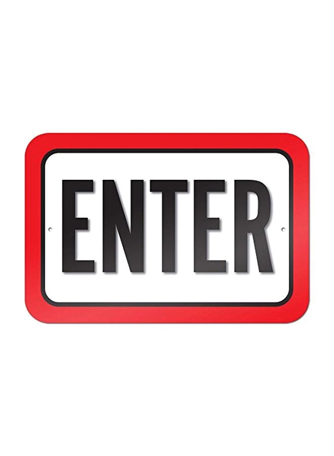 Enter Sign Board Red/Black/White