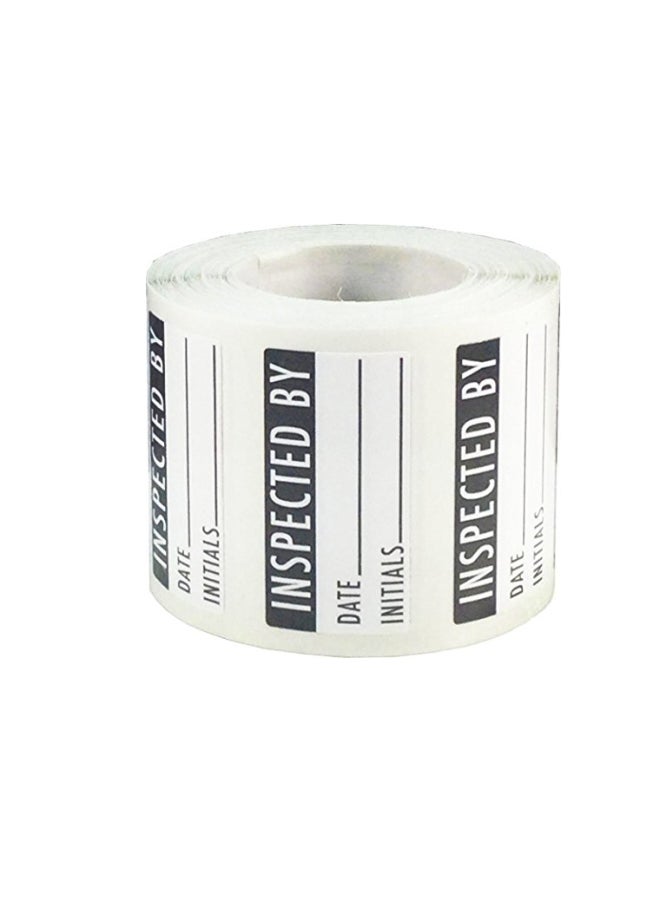 إن ستوك ليبلز.كوم طقم ملصقات إنسبيكتيد باي مكون من 500 قطعة أبيض/أسود - Image 1