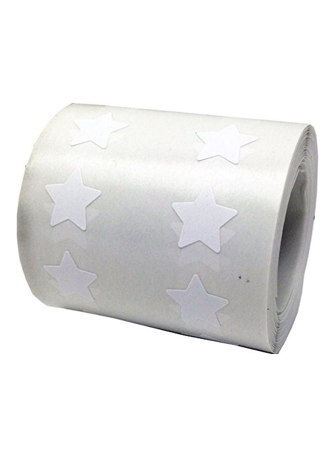 إن ستوك ليبلز.كوم 1000 قطعة من ملصقات لاصقة على شكل نجمة أبيض - Image 1