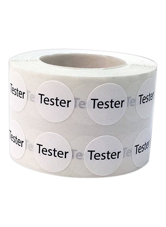 ملصقات مطبوعة بكلمة "Tester" بأشكال دائرية من 1000 قطعة أبيض/أسود - v1552316579/N21846947A_1