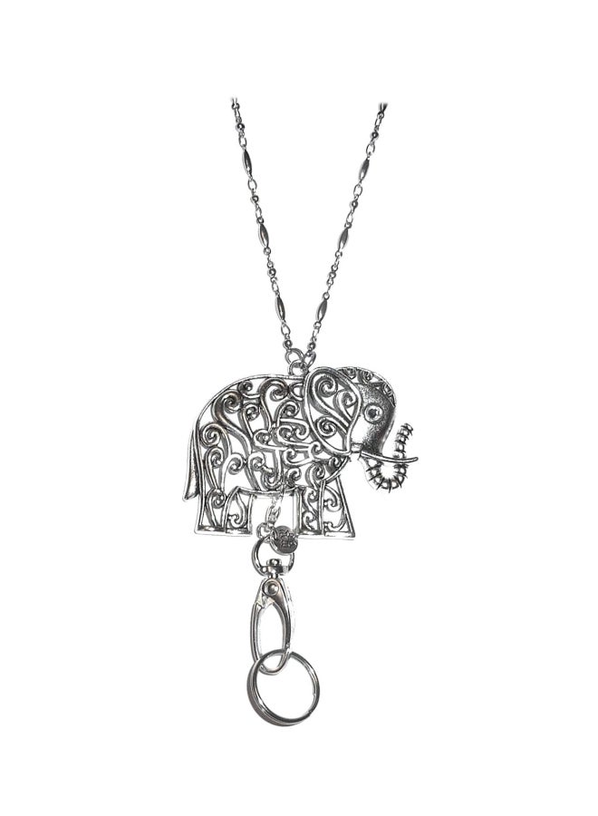 Elephant Pendant Lanyard Badge And Key Holder Silver - v1552316591/N21846767A_1