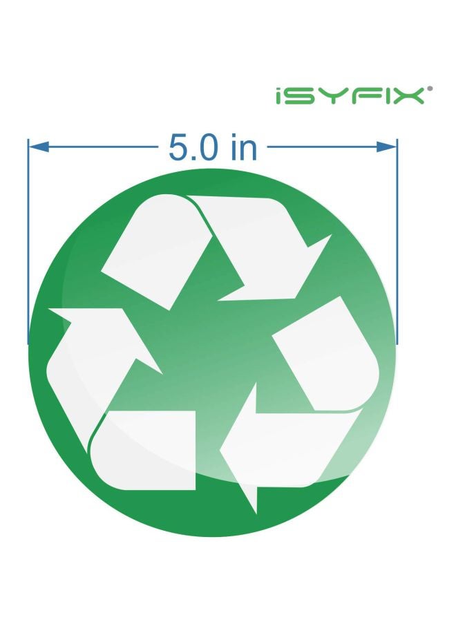 iSYFIX Pack Of 6 Recycle Sticker For Trash Can Bins Green/White  - Image 2