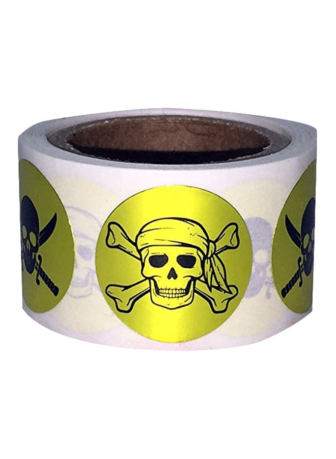 100-Piece Pirate Skull And Crossbones Swords Stickers Gold/Black - v1552316602/N21846946A_1