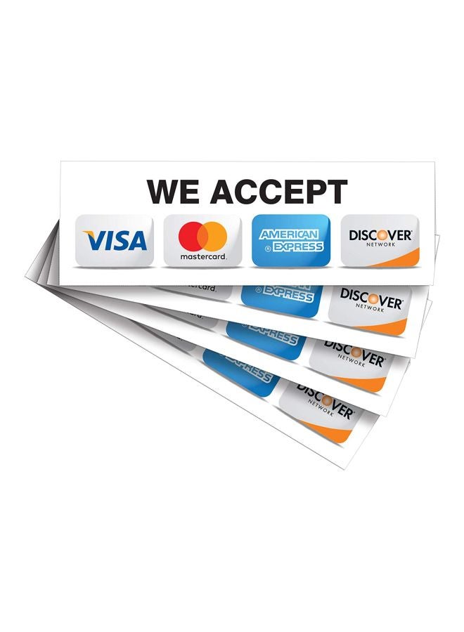 iSYFIX 4-Piece Credit Card Sticker Sign Set Silver/Blue/Red  - Image 1