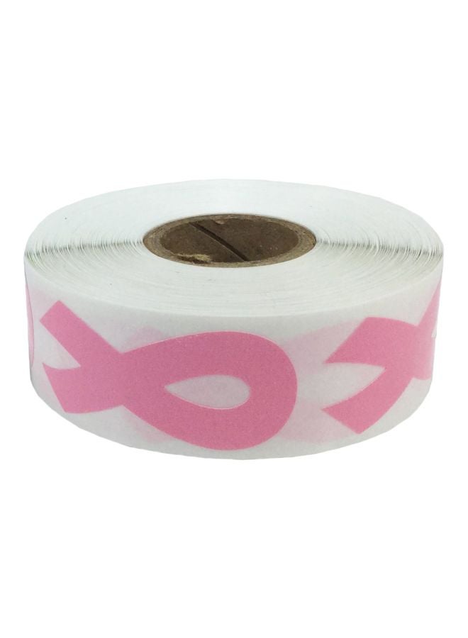 إن ستوك ليبلز.كوم مجموعة ملصقات توعية مكونة من 500 قطعة أبيض/ وردي - Image 1