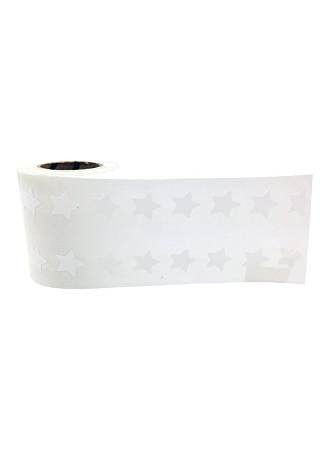 إن ستوك ليبلز.كوم 1000 قطعة من ملصقات لاصقة على شكل نجمة أبيض - Image 2