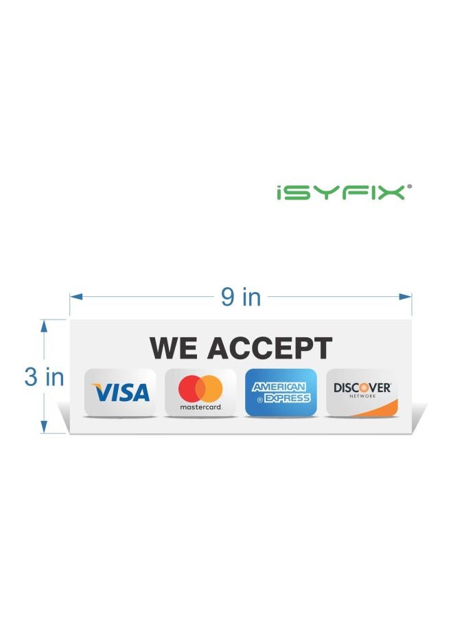 iSYFIX 4-Piece Credit Card Sticker Sign Set Silver/Blue/Red  - Image 2