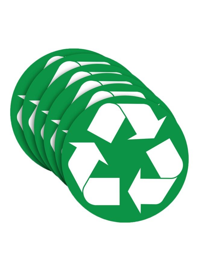 iSYFIX Pack Of 6 Recycle Sticker For Trash Can Bins Green/White  - Image 1