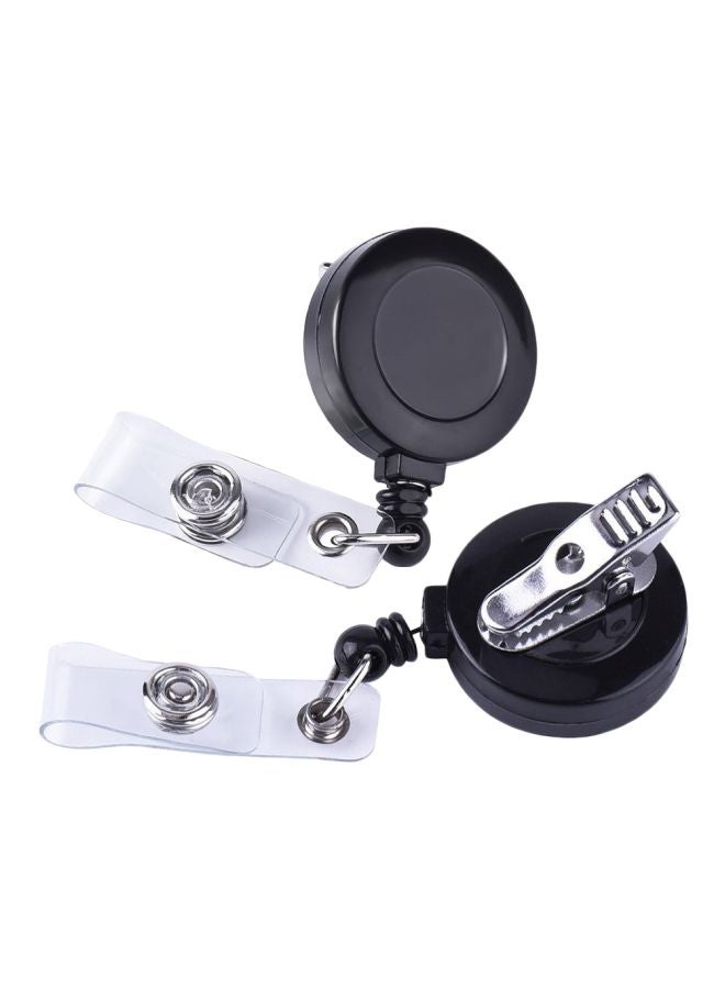 كوكا بكرة شارة قابلة للسحب مع مشبك مستدق أسود/فضي/شفاف - Image 1