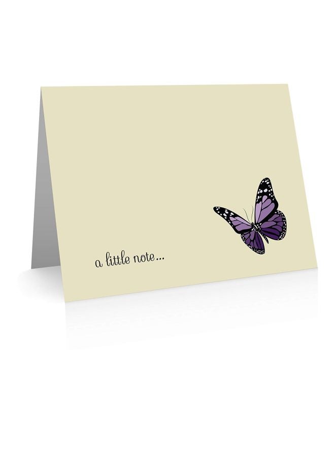 ليتل نوتس باي كومب تايم مجموعة بطاقات بطبعة عبارة "Thank You" برسمة فراشة مكونة من 24 قطعة - Image 4