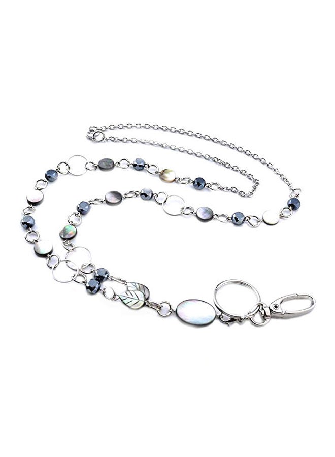 LUXIANDA - Necklace ID Badge Holder Silver/Blue - Image 1