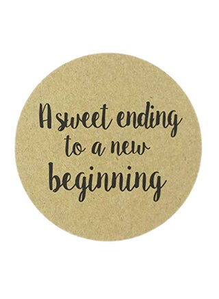 80-Piece A Sweet Ending To A New Beginning Sticker Label Set Beige/Black - v1552316784/N21849008A_1