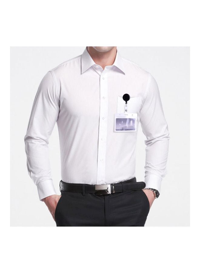 كوكا بكرة شارة قابلة للسحب مع مشبك مستدق أسود/فضي/شفاف - Image 4