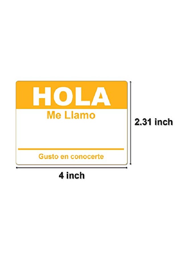 أوفيس سمارت لابس طقم ملصقات تعريفية بعبارة "Hola me Llamo" من 100 قطعة أصفر/ابيض  - Image 2