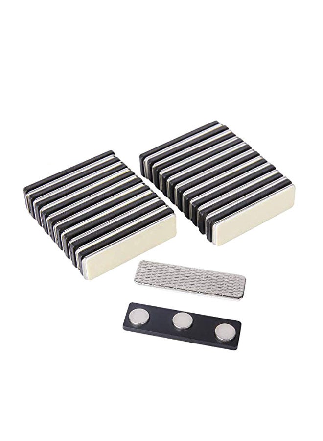 Magreen 20-Piece Magnetic ID Badge Holder Silver/Gold/Black