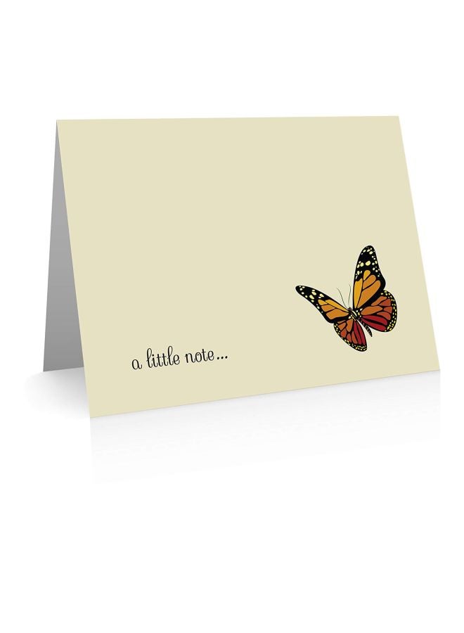 ليتل نوتس باي كومب تايم مجموعة بطاقات بطبعة عبارة "Thank You" برسمة فراشة مكونة من 24 قطعة - Image 2