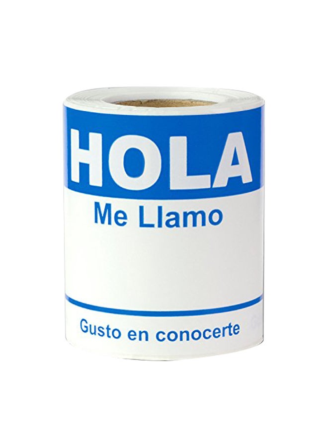 أوفيس سمارت لابس طقم ملصقات بول جاديز تحمل عبارة "Hola me Llamo" مكوّن من 100 قطعة أبيض  - Image 1