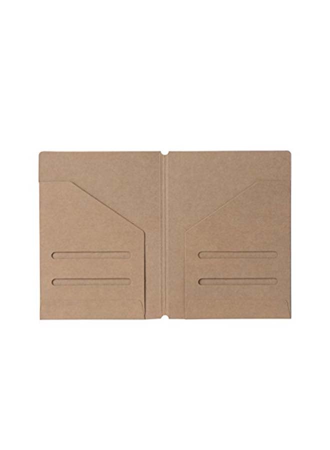 newestor 2-Piece Zipper Case And Kraft Folder Refill White/Brown  - Image 1