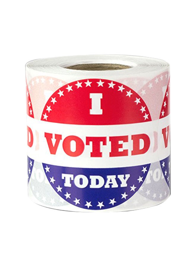 أوفيس سمارت لابس طقم ملصقات انتخابية دائرية يحمل عبارة "I Voted Today" من 300 قطعة أحمر/ أزرق/ أبيض  - Image 1