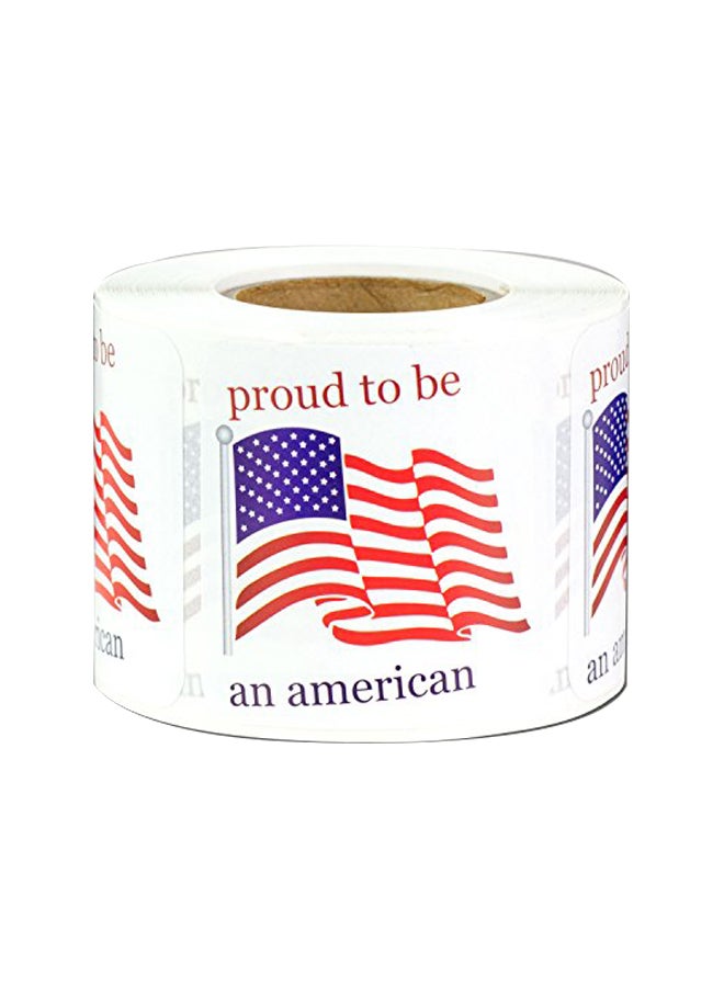 أوفيس سمارت لابس طقم علامات مطبوع بعبارة " Proud to Be An American" من 300 قطعة أبيض/ أزرق/ أحمر  - Image 1