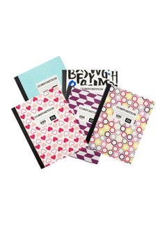 Pen Pack Of 5 Subject Wide Ruled Notebook White/Red/Yellow  - Image 1