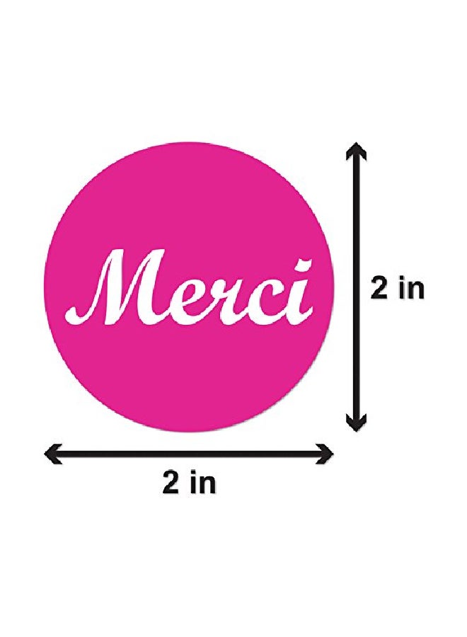 أوفيس سمارت لابس طقم ملصقات بنمط مطبوع لكلمة "Merci" من 300 قطعة وردي/أبيض  - Image 2