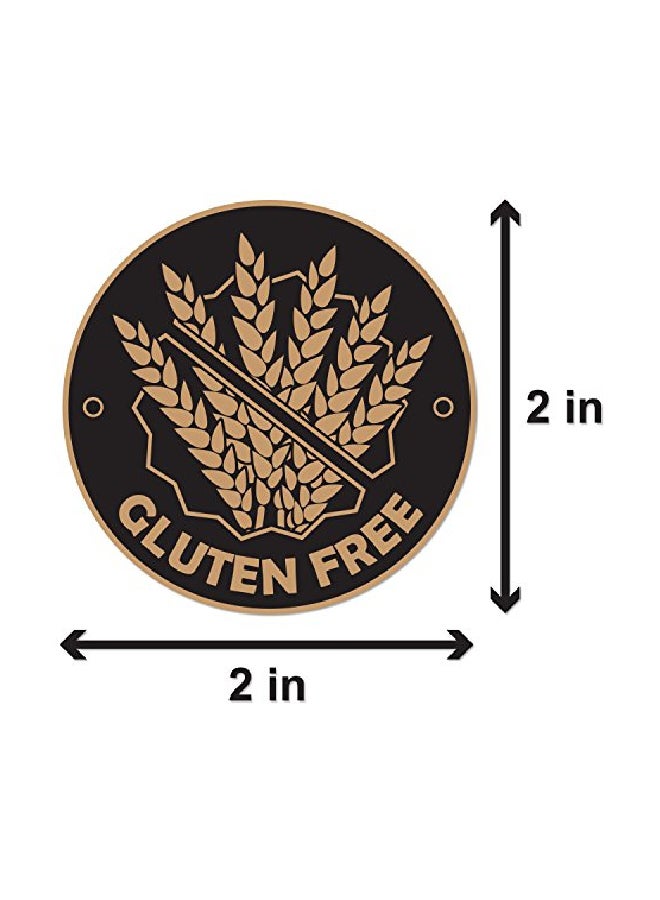 أوفيس سمارت لابس طقم من 300 قطعة من ملصقات مطبوعة بعبارة "Gluten free" أسود/ذهبي  - Image 2