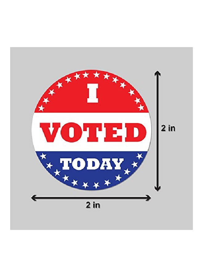 أوفيس سمارت لابس طقم ملصقات انتخابية دائرية يحمل عبارة "I Voted Today" من 300 قطعة أحمر/ أزرق/ أبيض  - Image 2