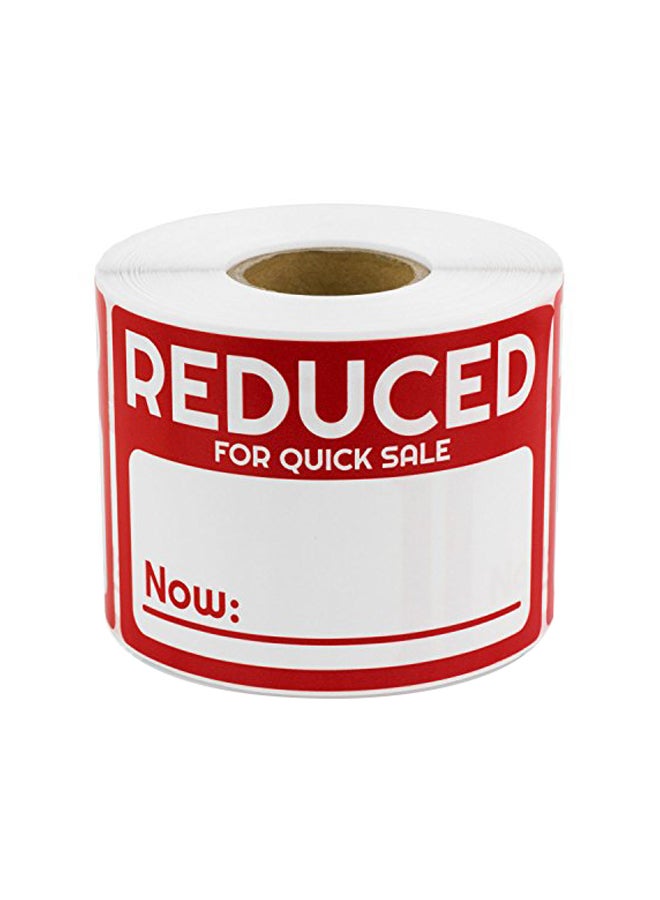 أوفيس سمارت لابس - طقم ملصقات يحمل عبارة " Reduced for Quick Sale" من 300 قطعة أحمر/أبيض - Image 1