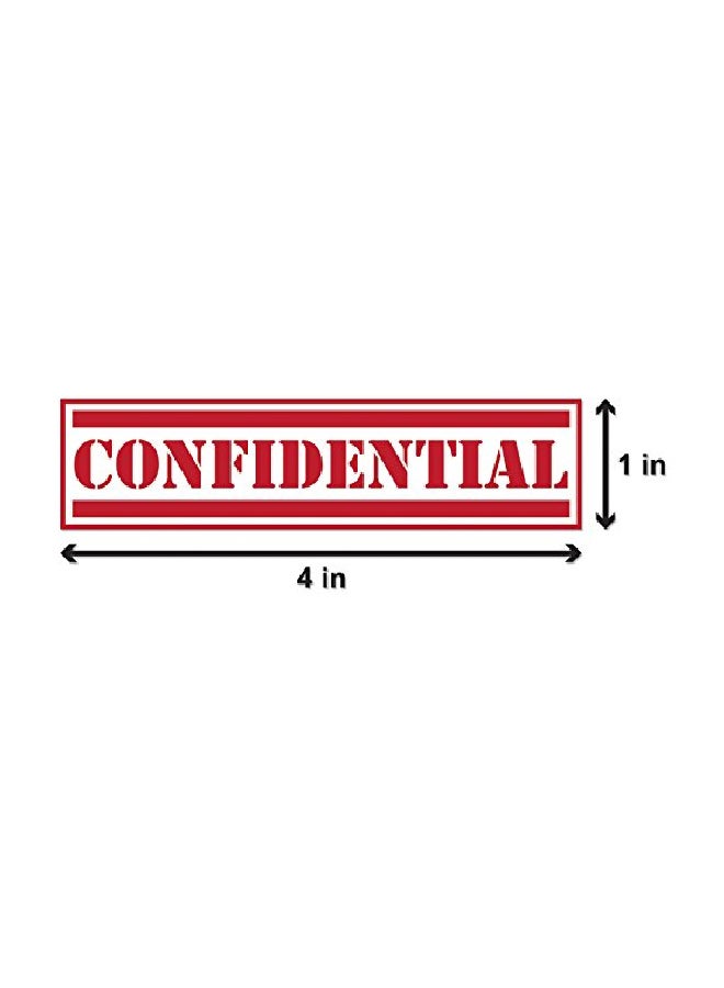أوفيس سمارت لابس مجموعة ملصقات بنمط مطبوع لكلمة "Confidential" ومكونة من 300 قطعة أحمر/أبيض  - Image 2