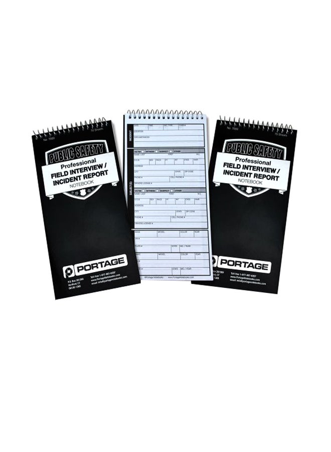 Portage 3-Piece Incident Report Notebook Black/White - Image 1
