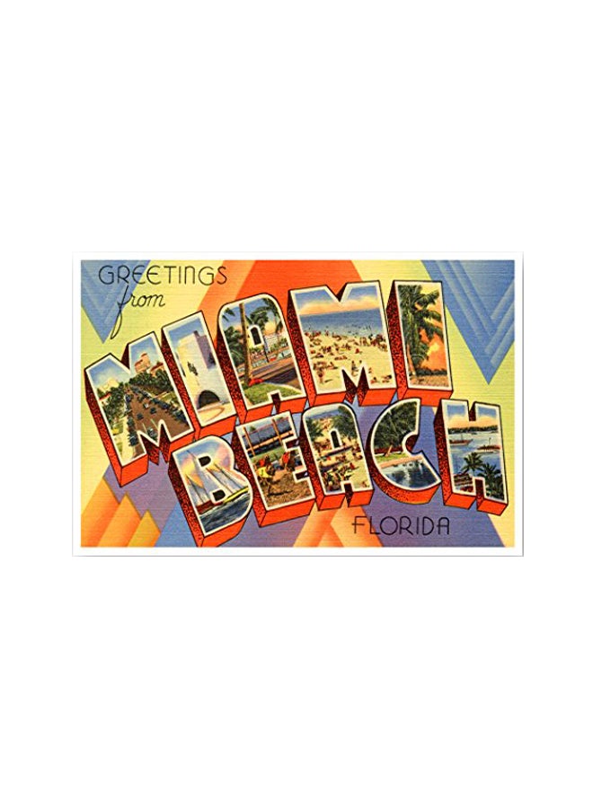 Postcard Fair 20-Piece Greetings From Miami Beach Printed Postcard Set - Image 1