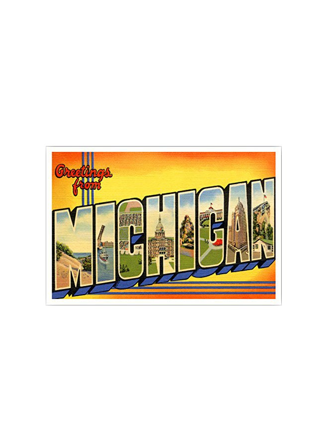 Postcard Fair 20-Piece Greetings From Michigan Printed Postcard Set - Image 1
