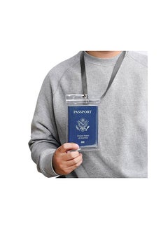 2-Piece Passport ID Badge Holder Clear/Black/Silver - v1552317015/N21849884A_2