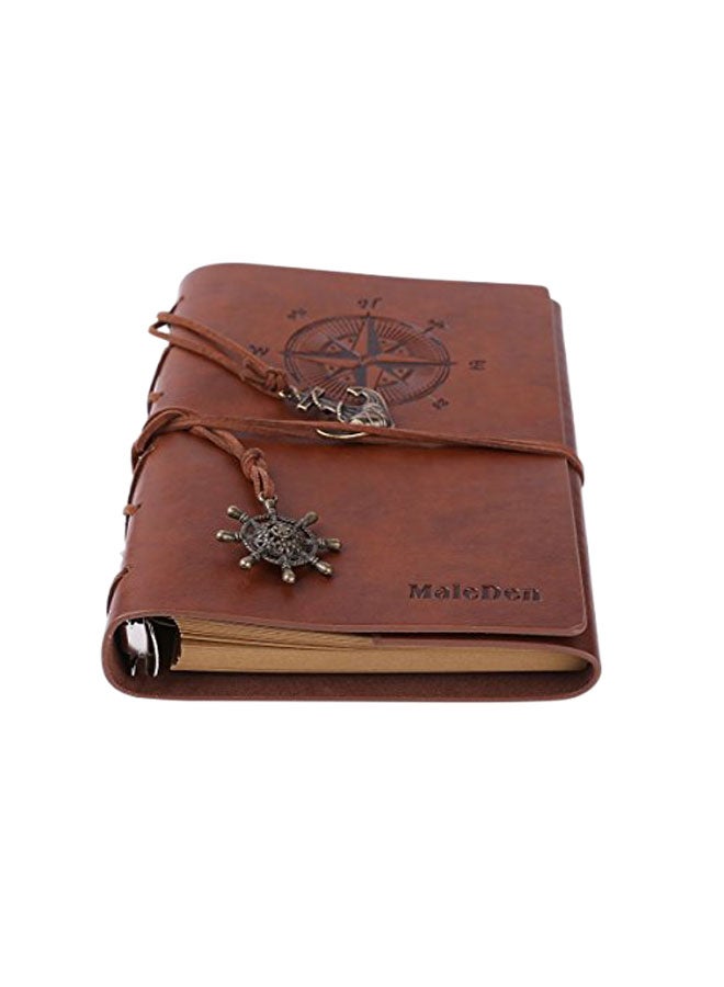 MaleDen Leather Spiral Bound Journal Notebook Brown/Black 