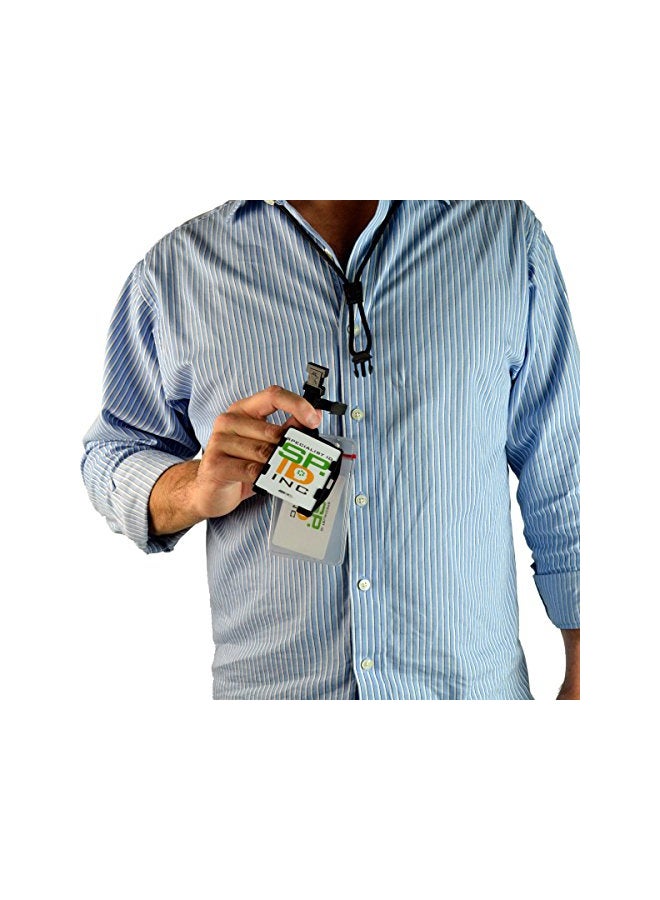 Specialist ID 2-Card ID Badge Holder With Lanyard Set Clear/Black  - Image 2