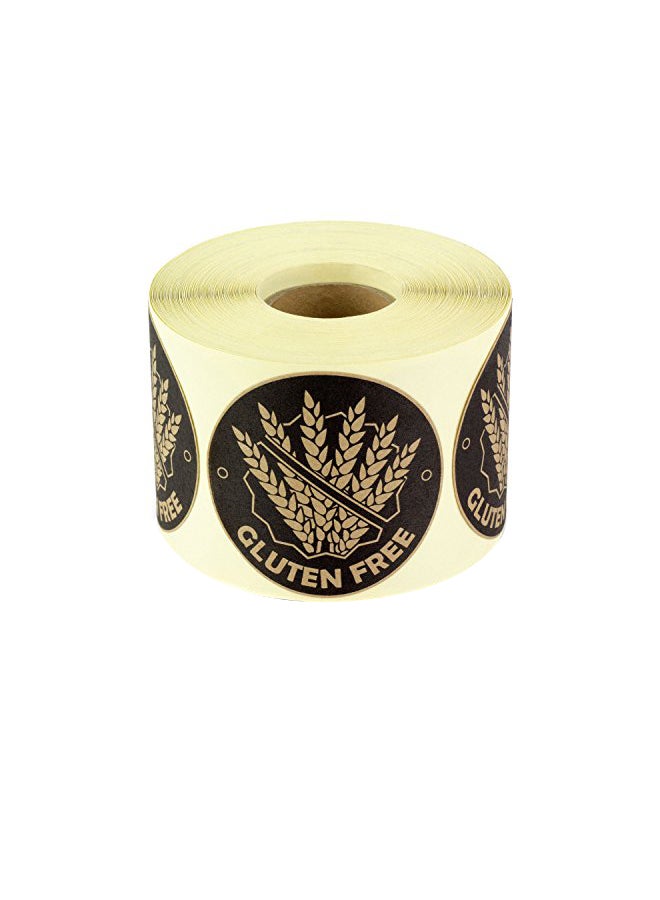 أوفيس سمارت لابس طقم من 300 قطعة من ملصقات مطبوعة بعبارة "Gluten free" أسود/ذهبي  - Image 1