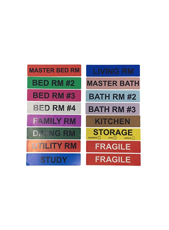 Shop4Mailers Set Of 16 House Moving Shipping Label Red/Blue/Yellow - Image 3