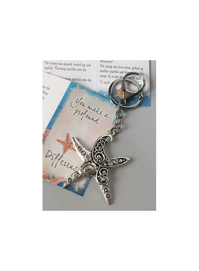 Smiling Wisdom You Make a Profound Difference Greeting Card With Starfish Keychain Set - Image 3