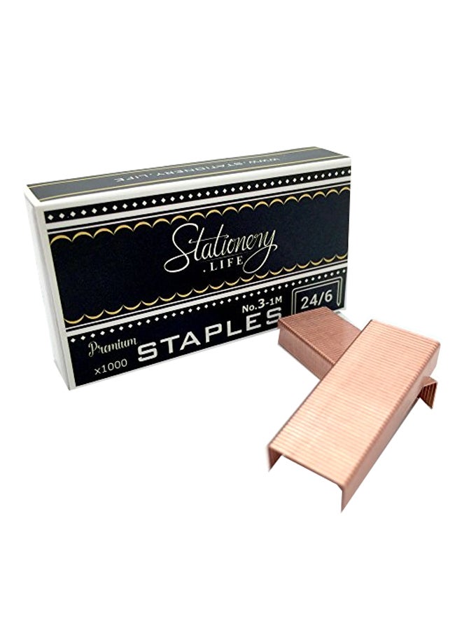 Stationery.Life 1000-Piece Staple Set Rose Gold