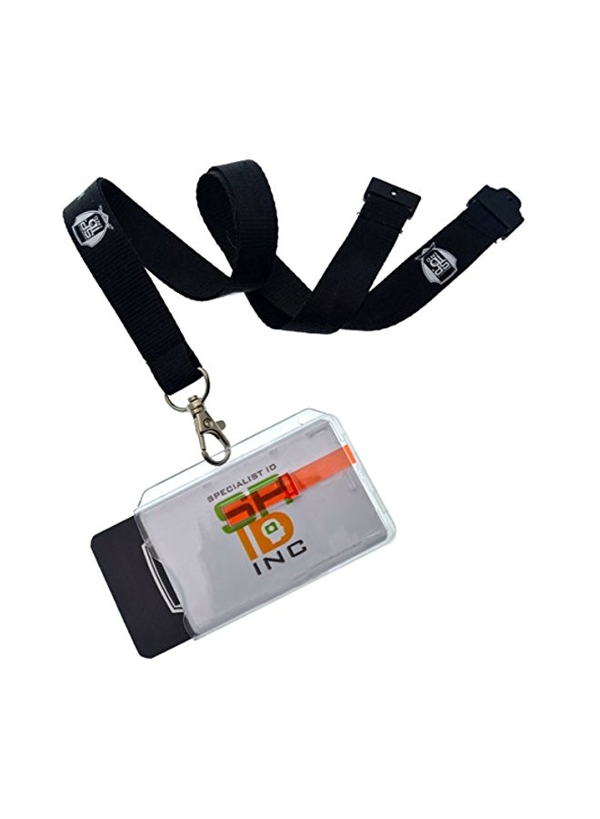 Specialist ID 2-Card Dispenser Horizontal Badge Holder Black/Clear  - Image 1