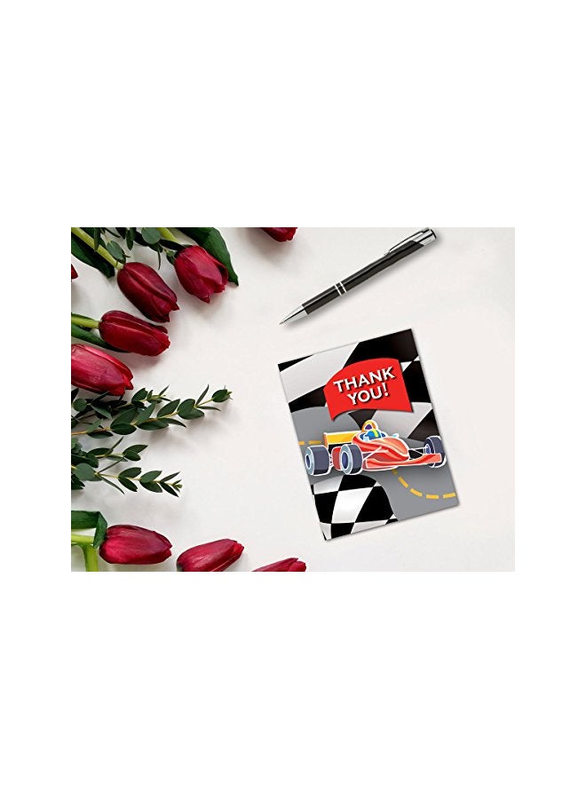 ستون هاوس كوليكشن بطاقات معايدة مطبوع عليها سيارات سباق وعبارة "Thank You" مع أظرف من 18 قطعة - Image 2