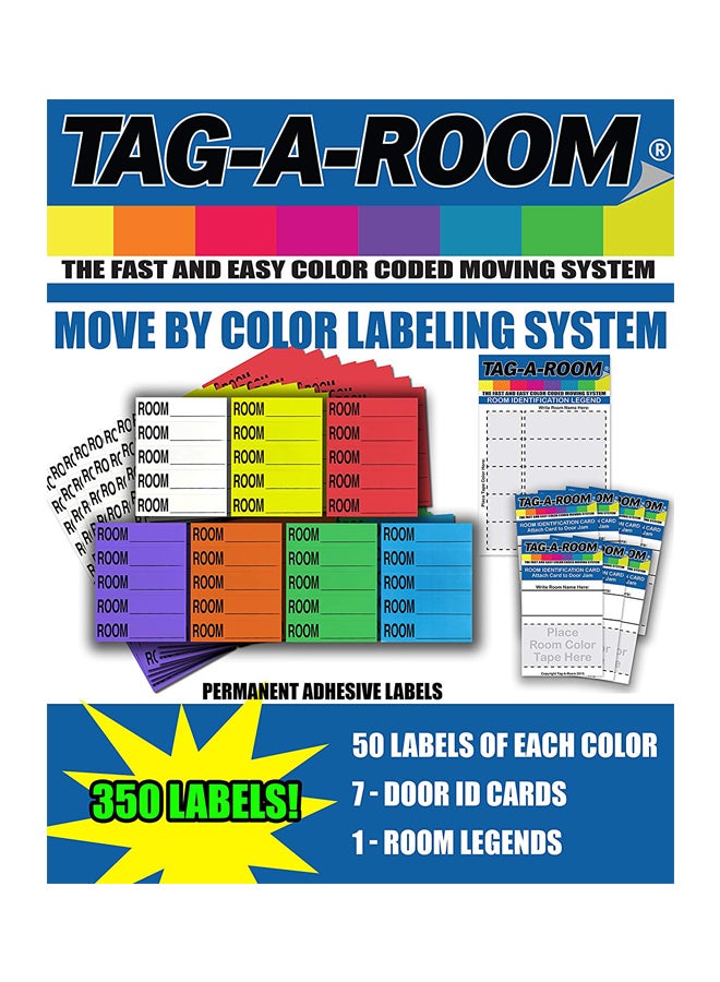 Tag-A-Room - 50-PIece Room Blank Label Set Yellow/Black - Image 1